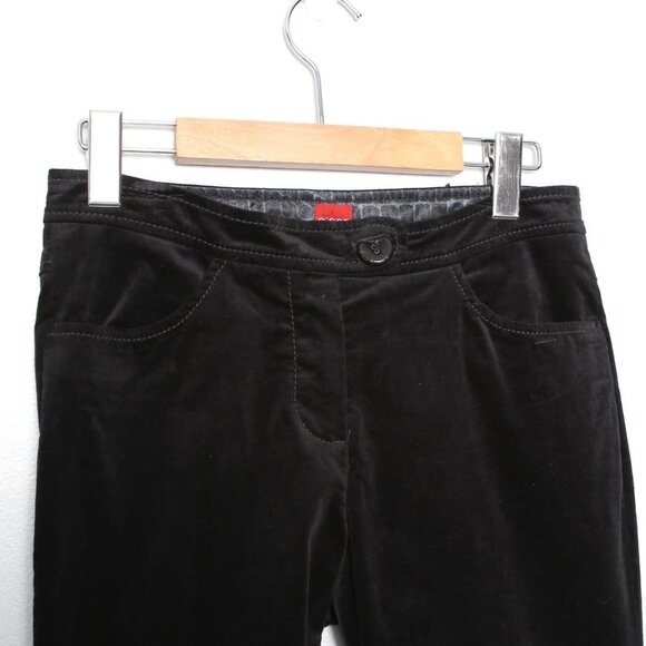 Olsen LEA Micro Cord Velvet Straight Leg Pant Trouser Stretch Black Casual - Picture 7 of 8